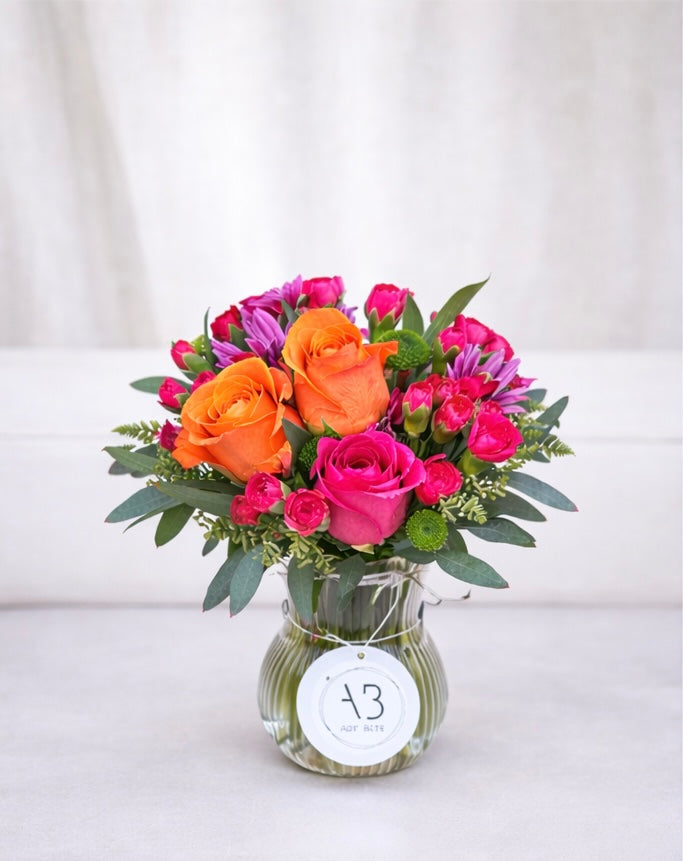Vibrant multicolor floral vase arrangement from Artbite Vancouver