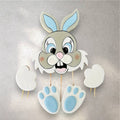 Hand-decorated bunny-shaped sugar cookie with pastel icing