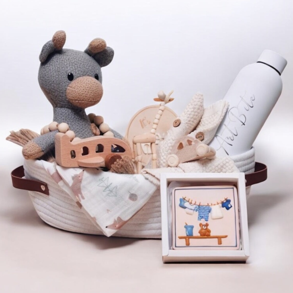 Build-your-own baby gift box with soft-coloured keepsakes